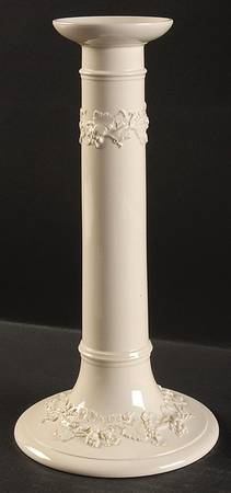 Cream Color on Cream Color (Plain Edge) 10" Candlestick