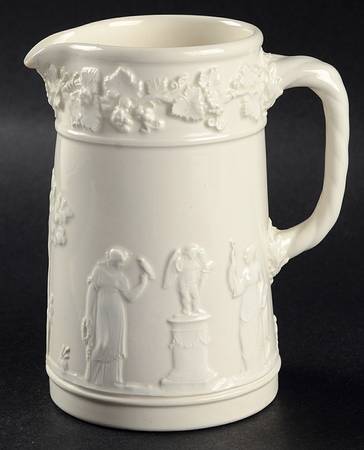 Cream Color on Cream Color (Plain Edge) 10 Oz Pitcher