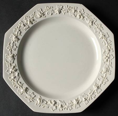 Cream Color on Cream Color (Plain Edge) Octagonal Luncheon Plate