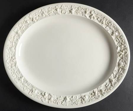 Cream Color on Cream Color (Plain Edge) 16" Oval Serving Platter