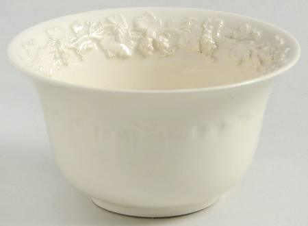 Cream Color on Cream Color (Shell Edge) Open Sugar Bowl