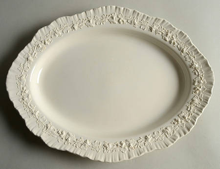 Cream Color on Cream Color (Shell Edge) 14" Oval Serving Platter