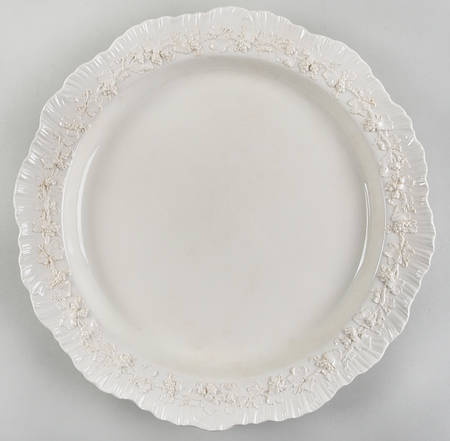 Cream Color on Cream Color (Shell Edge) 14" Chop Plate (Round Platter)