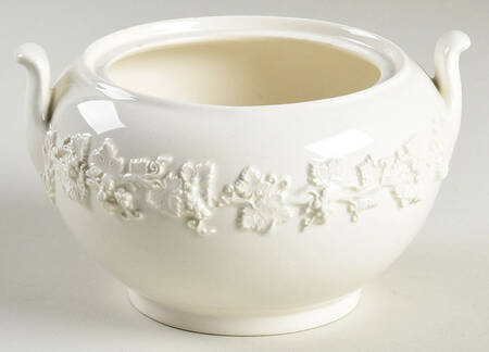 Cream Color on Cream Color (Shell Edge) Sugar Bowl No Lid