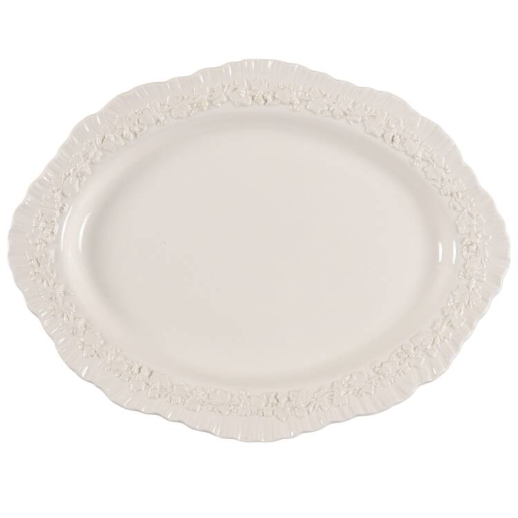 Cream Color on Cream Color (Shell Edge) 11" Oval Serving Platter