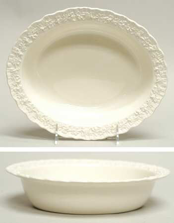 Cream Color on Cream Color (Shell Edge) 9" Oval Vegetable Bowl