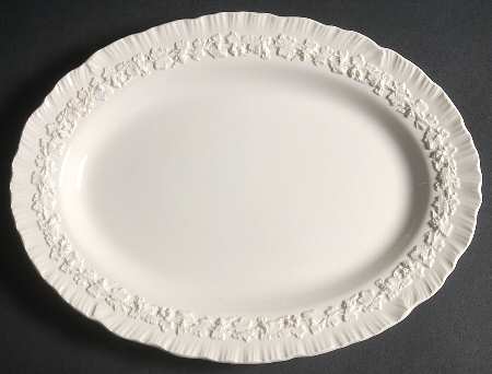 Cream Color on Cream Color (Shell Edge) 11" Oval Serving Platter