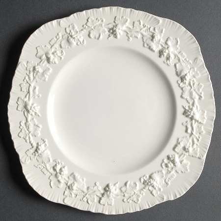 Cream Color on Cream Color (Shell Edge) Square Luncheon Plate