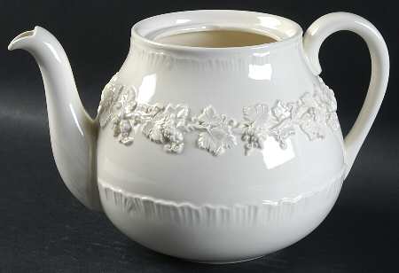 Cream Color on Cream Color (Shell Edge) Teapot No Lid