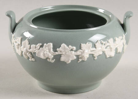 Cream Color on Celadon (Plain) Sugar Bowl No Lid