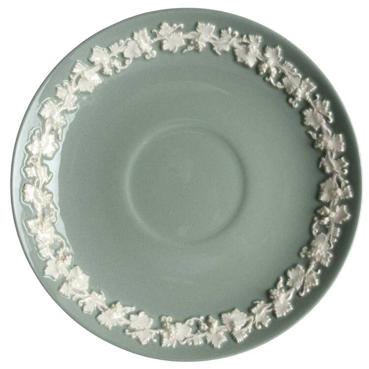Cream Color on Celadon (Plain) Saucer for Cream Soup Bowl