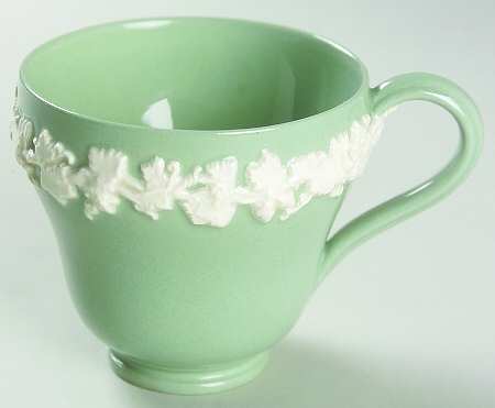 Cream Color on Celadon (Plain) Footed Demitasse Cup