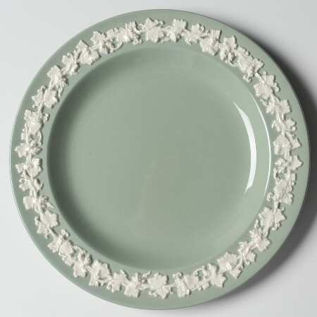 Cream Color on Celadon (Plain) Dessert/Pie Plate