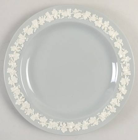 Cream Color on Grey (Plain) Salad Plate