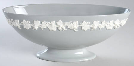 Cream Color on Grey (Plain) 10" Oval Centerpiece