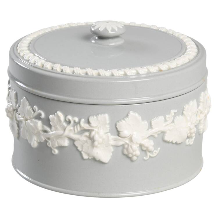 Cream Color on Grey (Plain) Candy Box & Lid