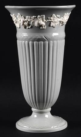 Cream Color on Grey (Plain) 8" Vase