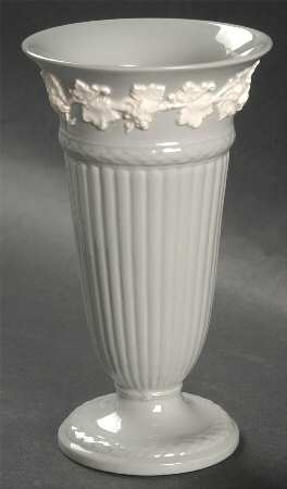 Cream Color on Grey (Plain) 6" Vase