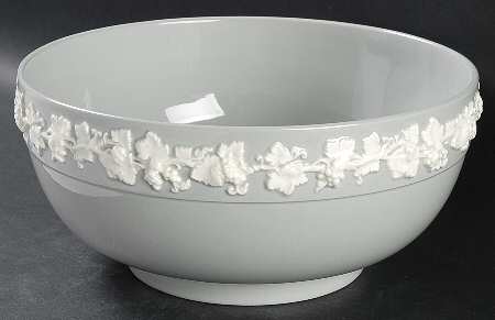 Cream Color on Grey (Plain) 8" Salad Serving Bowl