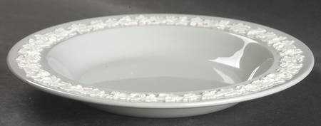 Cream Color on Grey (Plain) Rim Soup Bowl