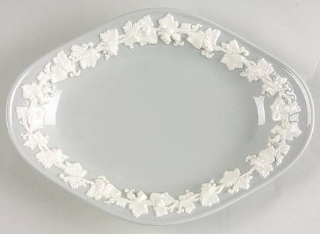 Cream Color on Grey (Plain) Relish/Gravy Underplate