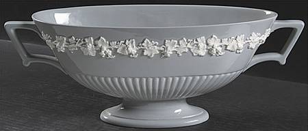 Cream Color on Grey (Plain) 15" Oval Centerpiece