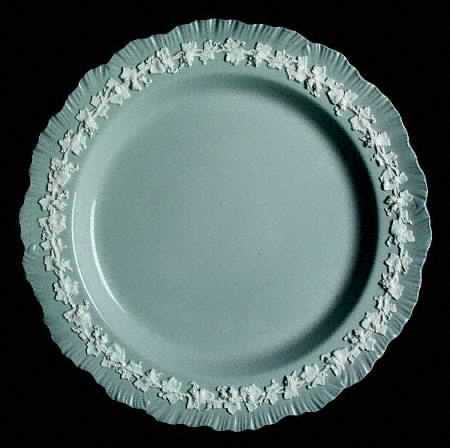 Cream Color on Grey (Shell Edge) 12" Chop Plate (Round Platter)