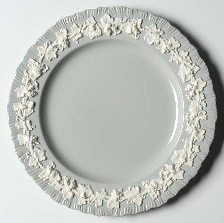 Cream Color on Grey (Shell Edge) Luncheon Plate