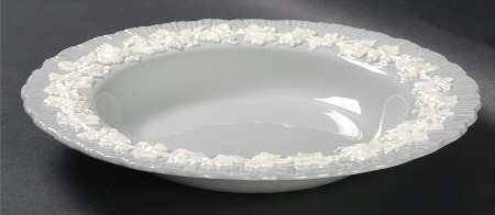 Cream Color on Grey (Shell Edge) Rim Soup Bowl