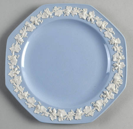 Cream Color on Lavender (Plain) Octagonal Salad Plate