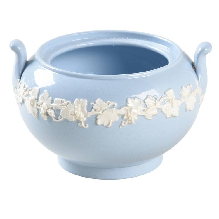 Cream Color on Lavender (Plain) Mini Sugar Bowl No Lid