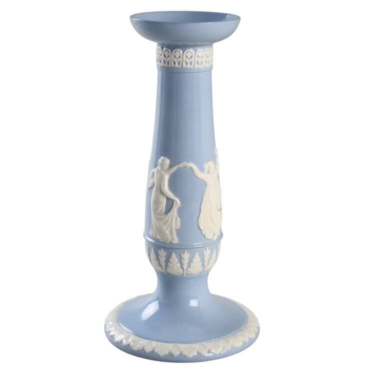 Cream Color on Lavender (Plain) 8" Tall Candlestick