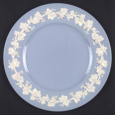 Cream Color on Lavender (Plain) Large Dinner Plate