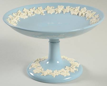 Cream Color on Lavender (Plain) Round Compote (Height X Width)