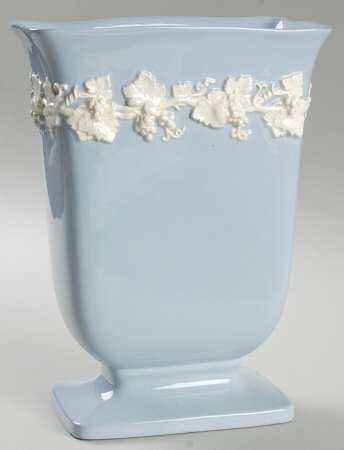 Cream Color on Lavender (Plain) 7" Rectangular Footed Vase