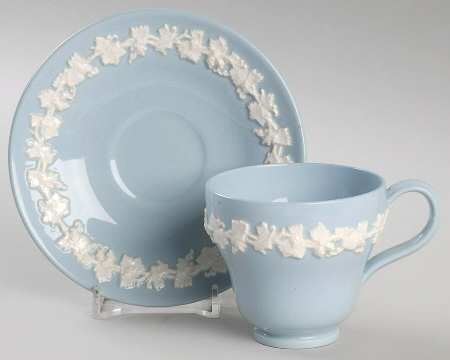 Cream Color on Lavender (Plain) Footed Demitasse Cup & Saucer Set