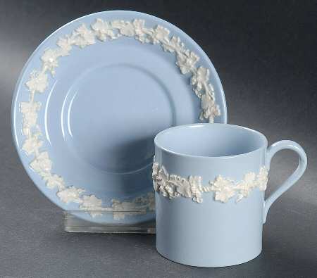 Cream Color on Lavender (Plain) Bond Shape Demitasse Cup and Saucer Set