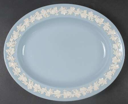 Cream Color on Lavender (Plain) 12" Oval Serving Platter