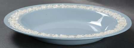 Cream Color on Lavender (Plain) Rim Soup Bowl