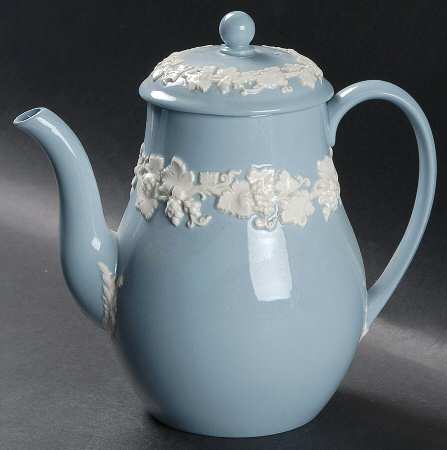 Cream Color on Lavender (Plain) Coffee Pot & Lid