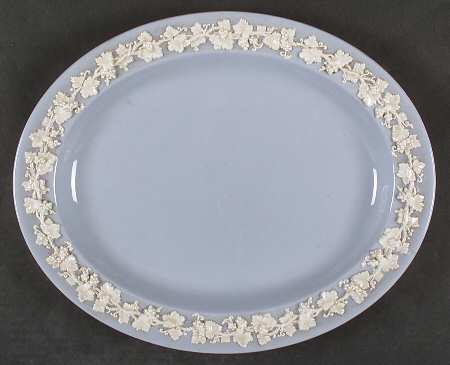 Cream Color on Lavender (Plain) 14" Oval Serving Platter
