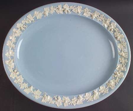 Cream Color on Lavender (Plain) 16" Oval Serving Platter