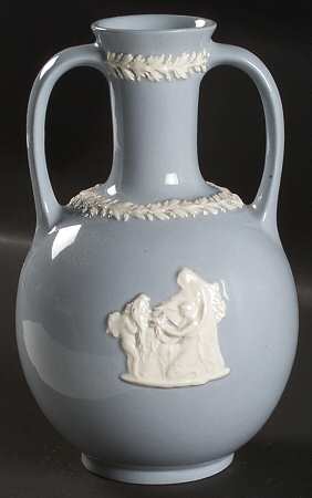 Cream Color on Lavender (Plain) 6" Handled Vase