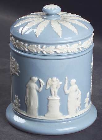 Cream Color on Lavender (Plain) Cigarette Jar & Lid