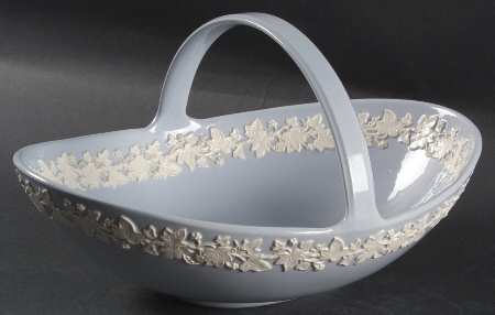 Cream Color on Lavender (Plain) 9" Handled Basket