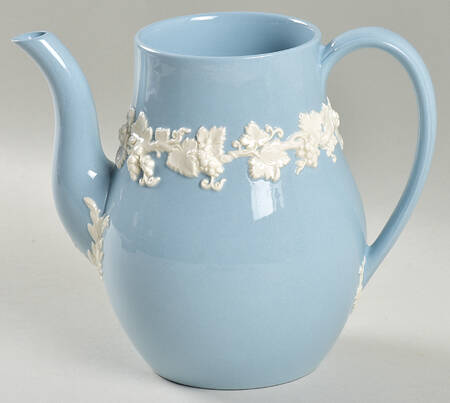 Cream Color on Lavender (Shell Edge) Mini Coffee Pot No Lid