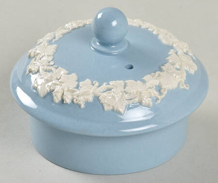 Cream Color on Lavender (Shell Edge) Lid for Mini Coffee Pot