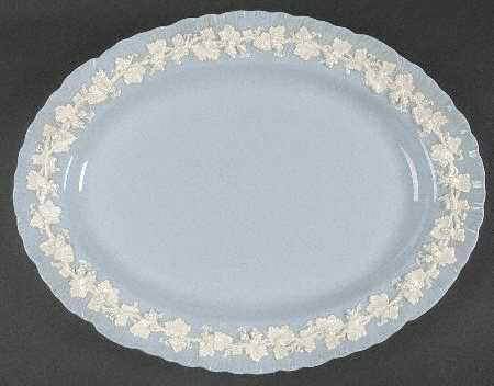 Cream Color on Lavender (Shell Edge) 17" Oval Serving Platter