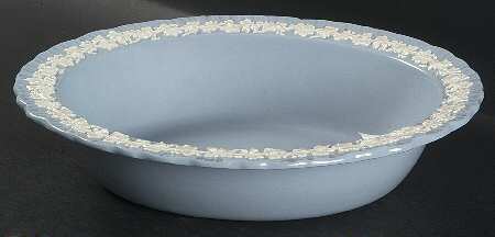 Cream Color on Lavender (Shell Edge) 10" Oval Vegetable Bowl