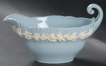 Cream Color on Lavender (Shell Edge) Gravy Boat